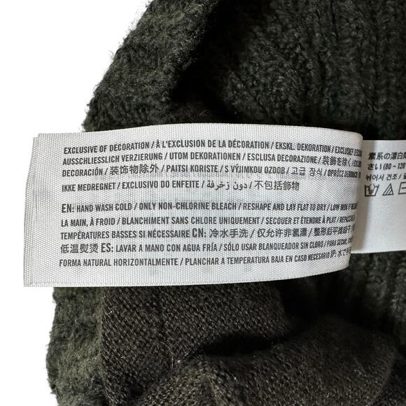 Abercrombie & Fitch Womens Cable Knit Mockneck Sweater Green S Fisherman Classic - Picture 9 of 10